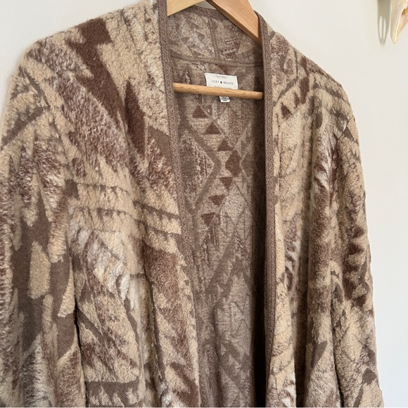 Lucky Brand Brown and Cream Geometric Cardigan - Picture 3 of 11